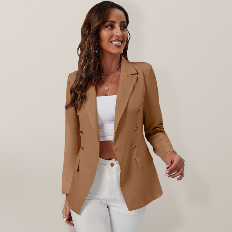 Temperament cross-border long sleeved small suit jacket women's versatile