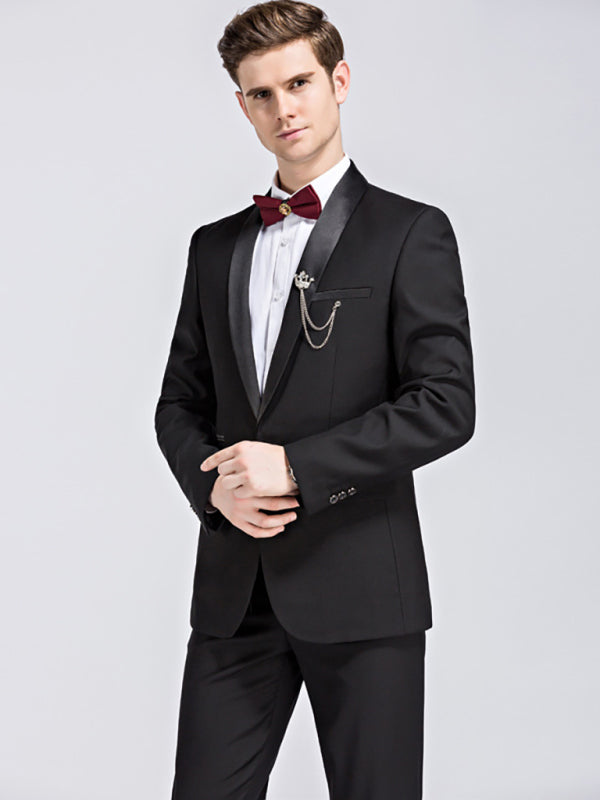 Men's Stylish Lapel Collar Evening Suit