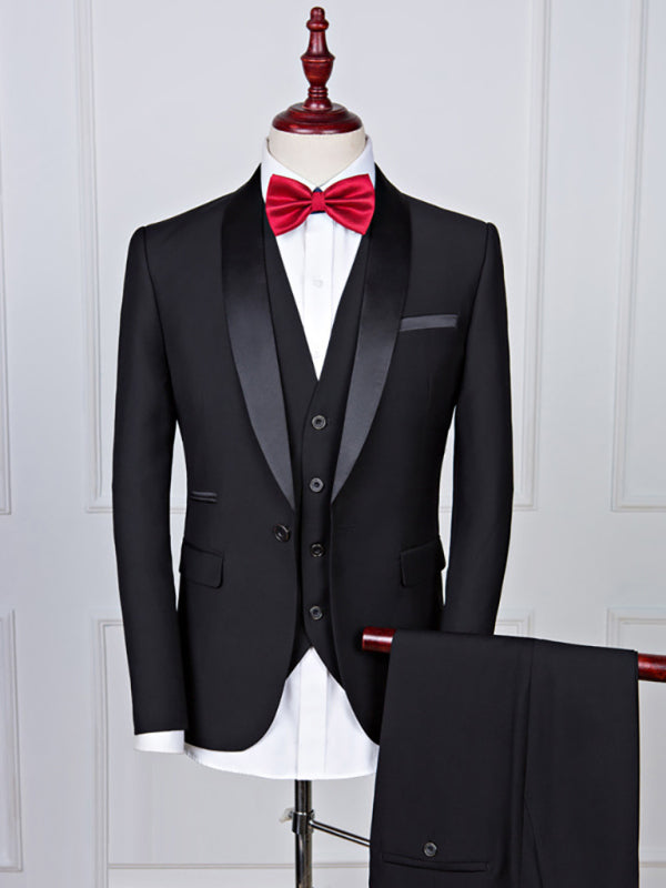 Men's Stylish Lapel Collar Evening Suit